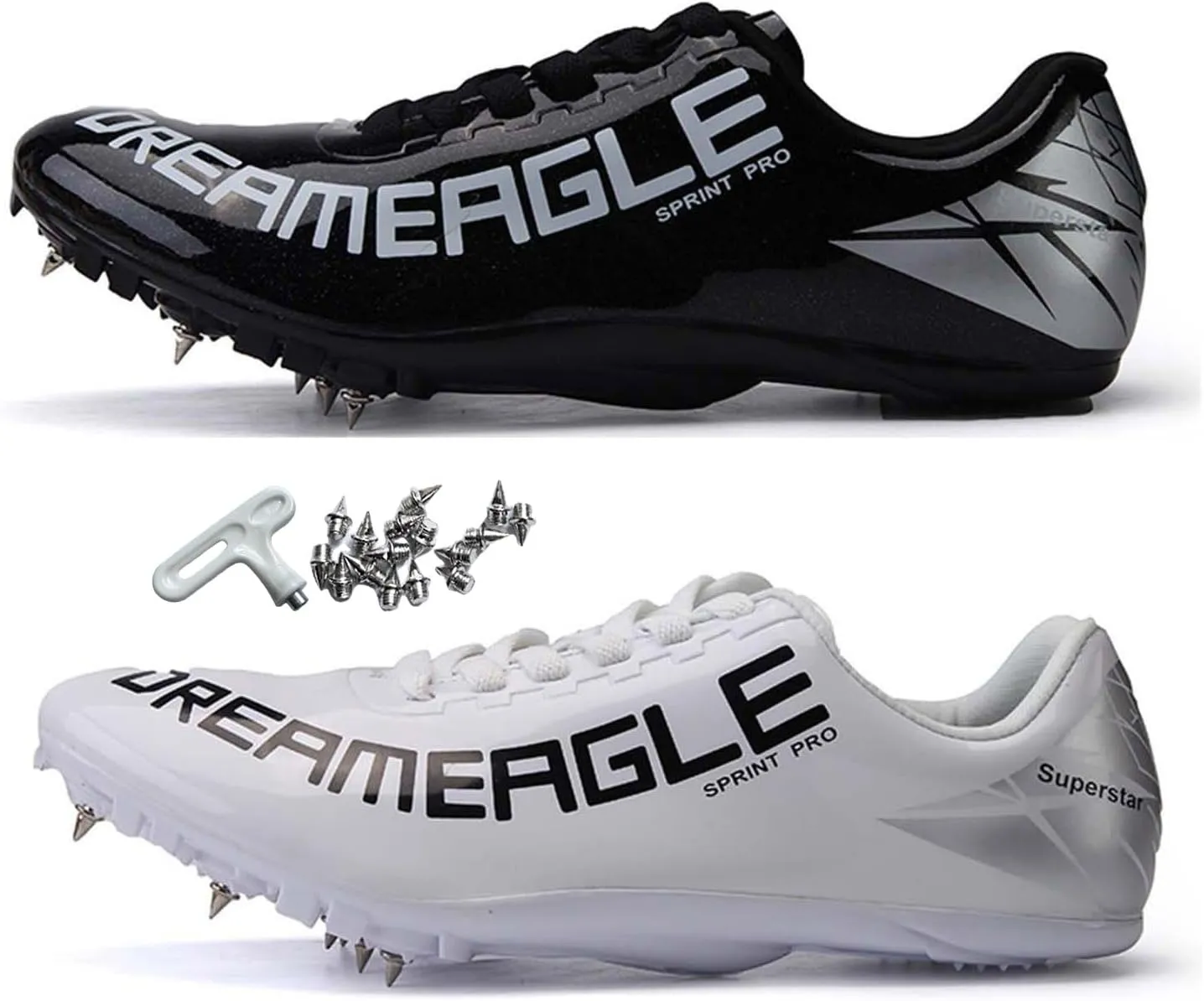 HESBITEUL Mens Track and Field Shoes Sprint Sport Sneakers Youth Professional Training Racing Running Shoes