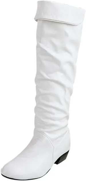 High Knee Riding Boots Heels Flat Winter Women's Thigh High Suede Boot