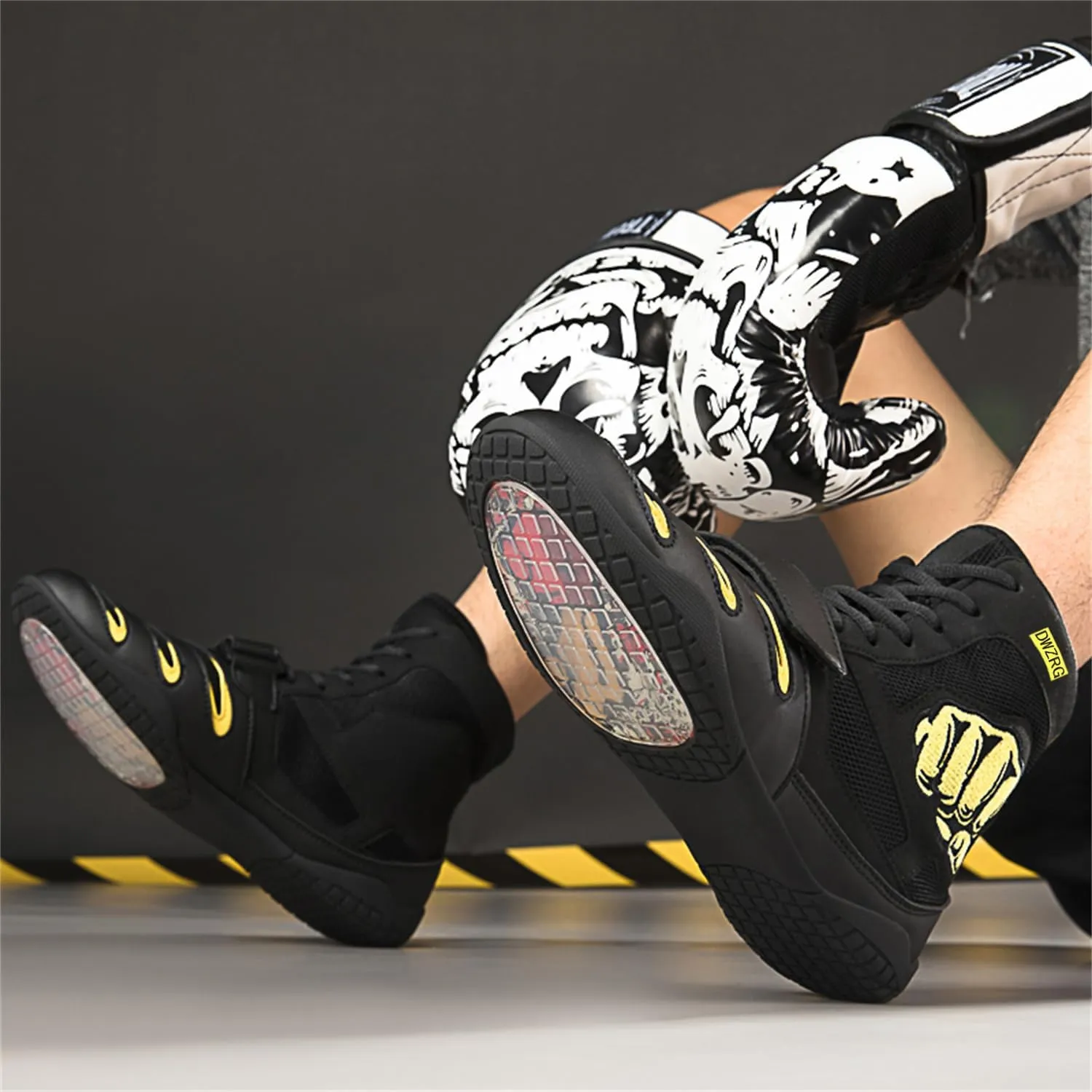 High Top Combat Speed Mens Womens Wrestling Shoes Non-Slip Breathable Boxing Wrestling Training Sneaker