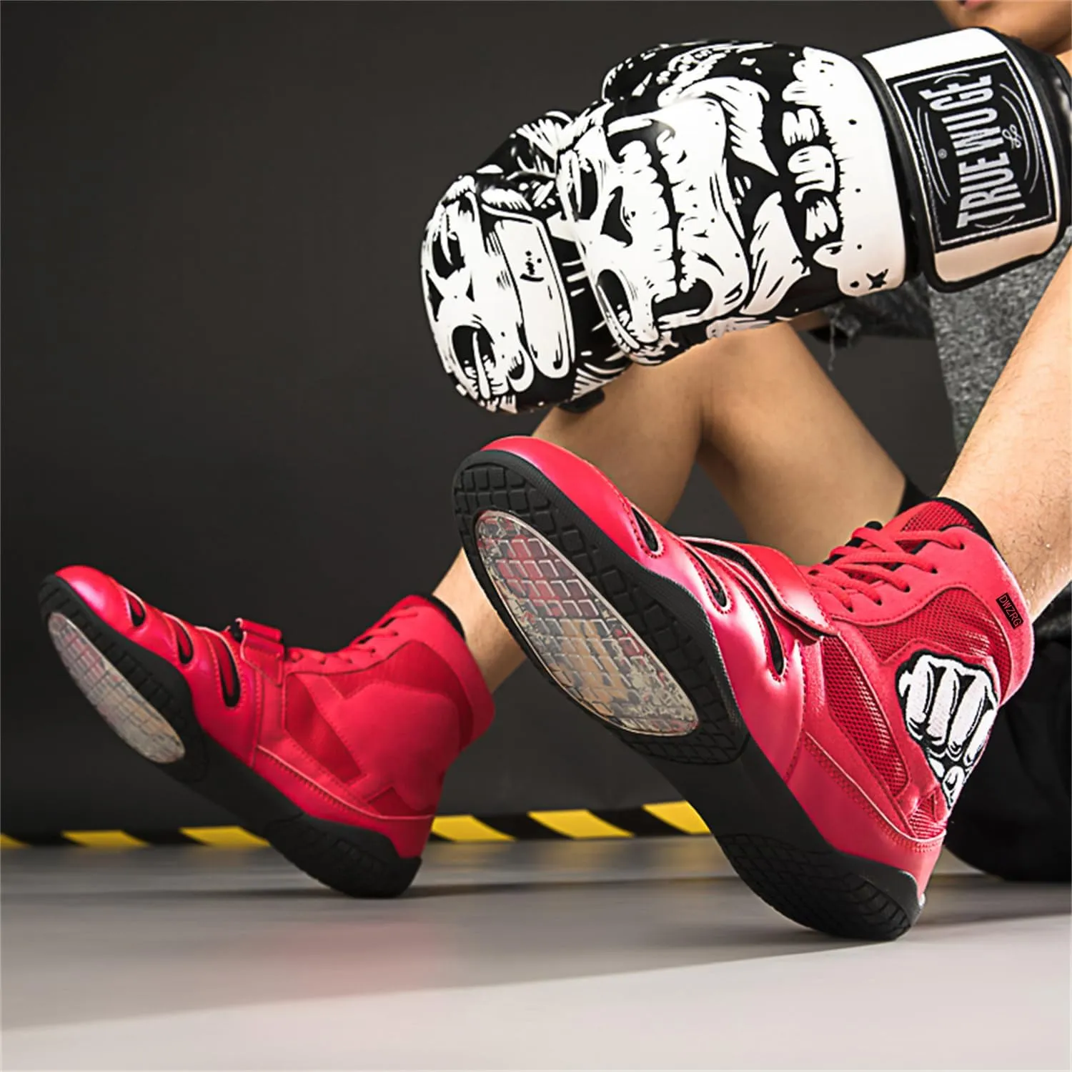 High Top Combat Speed Mens Womens Wrestling Shoes Non-Slip Breathable Boxing Wrestling Training Sneaker