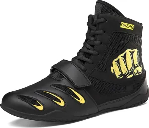 High Top Combat Speed Mens Womens Wrestling Shoes Non-Slip Breathable Boxing Wrestling Training Sneaker
