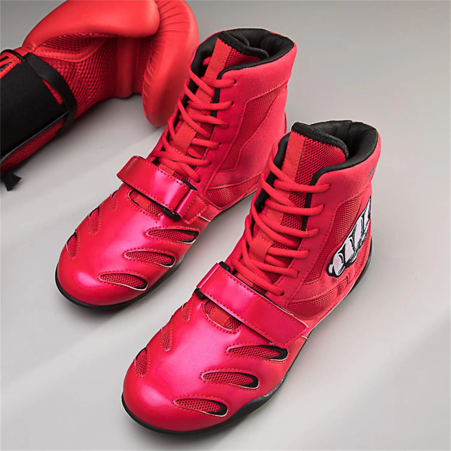 High Top Combat Speed Mens Womens Wrestling Shoes Non-Slip Breathable Boxing Wrestling Training Sneaker