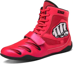 High Top Combat Speed Mens Womens Wrestling Shoes Non-Slip Breathable Boxing Wrestling Training Sneaker