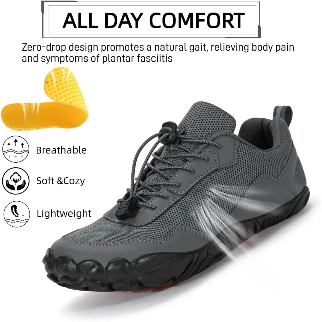 Hike Summit Barefoot Shoes Non-Slip Wide Toe Box Grounded Footwear Breathable Gym Swim Outdoor Walking Hiking Shoes