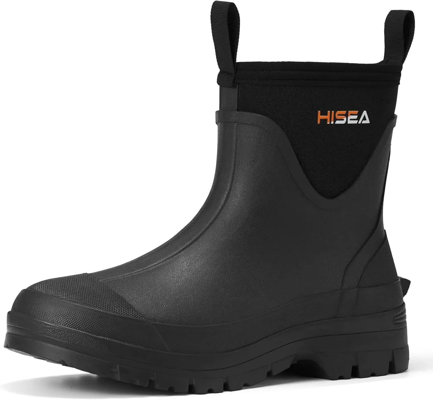 HISEA Mens Mud Boots Short Garden Shoes Ankle Hight Waterproof Neoprene Rubber Rain Boots
