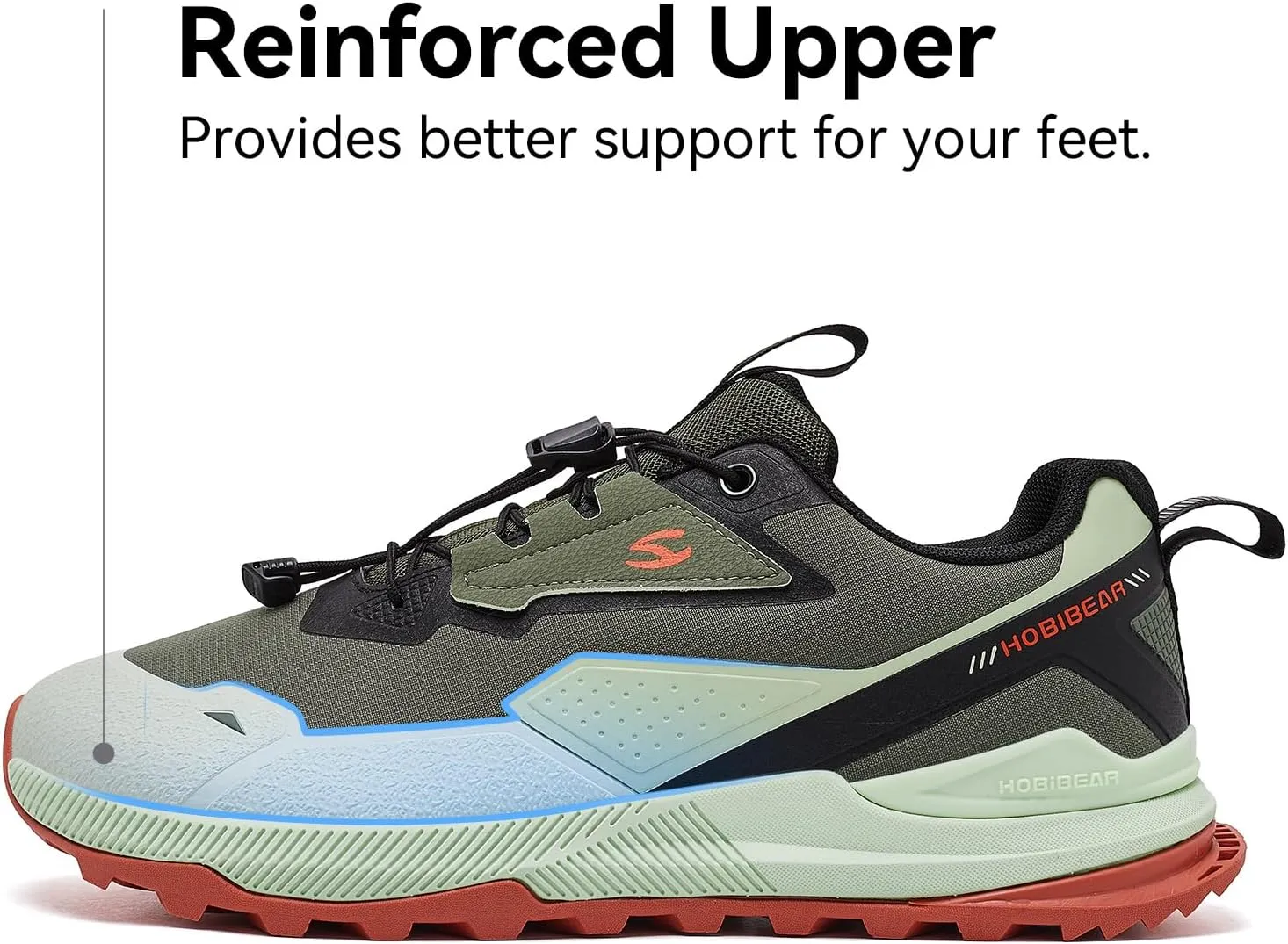 HOBIBEAR Men's Wide Toe Walking Shoes Zero Drop Non Slip Wear Resistant Sneakers