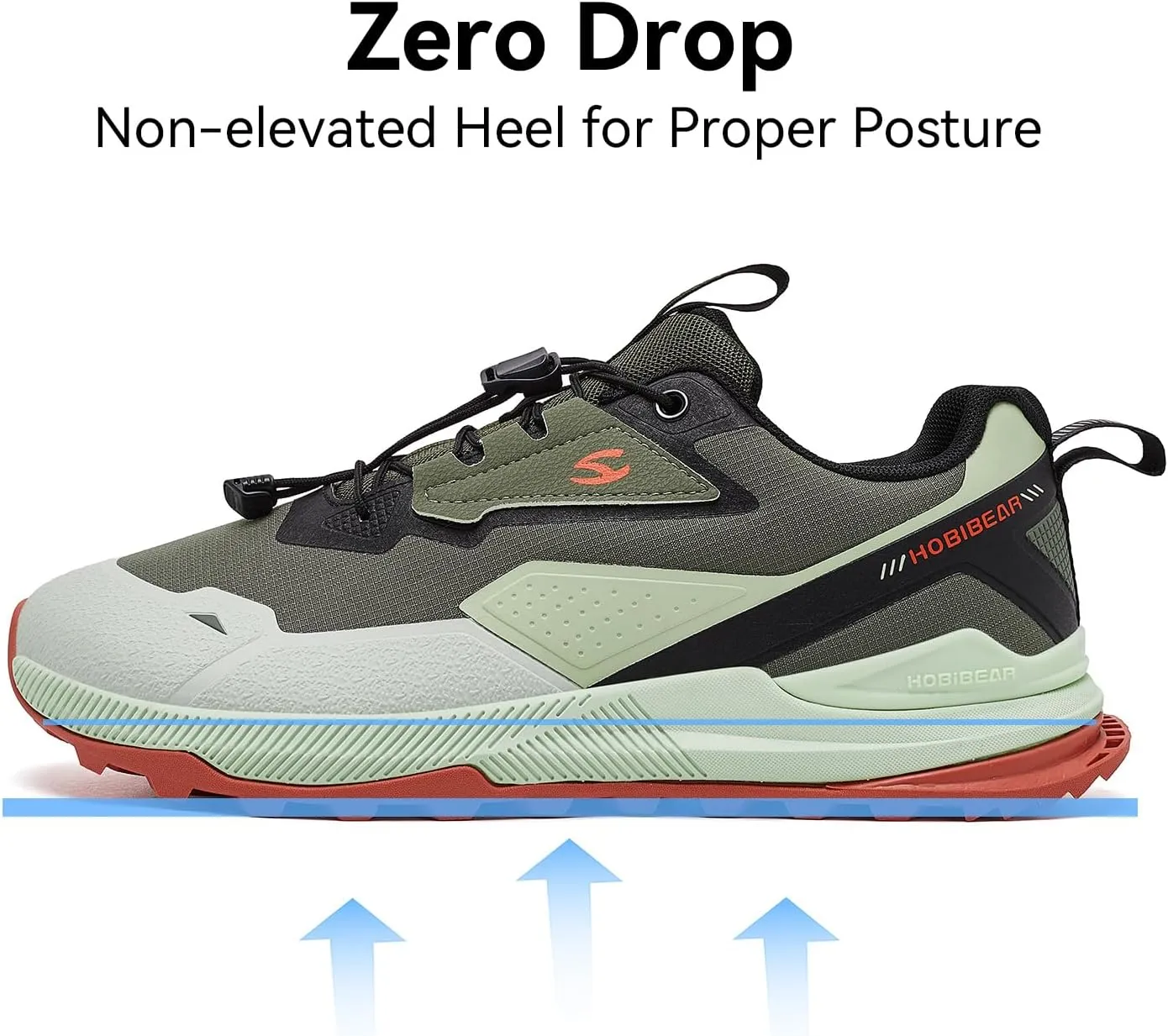 HOBIBEAR Men's Wide Toe Walking Shoes Zero Drop Non Slip Wear Resistant Sneakers
