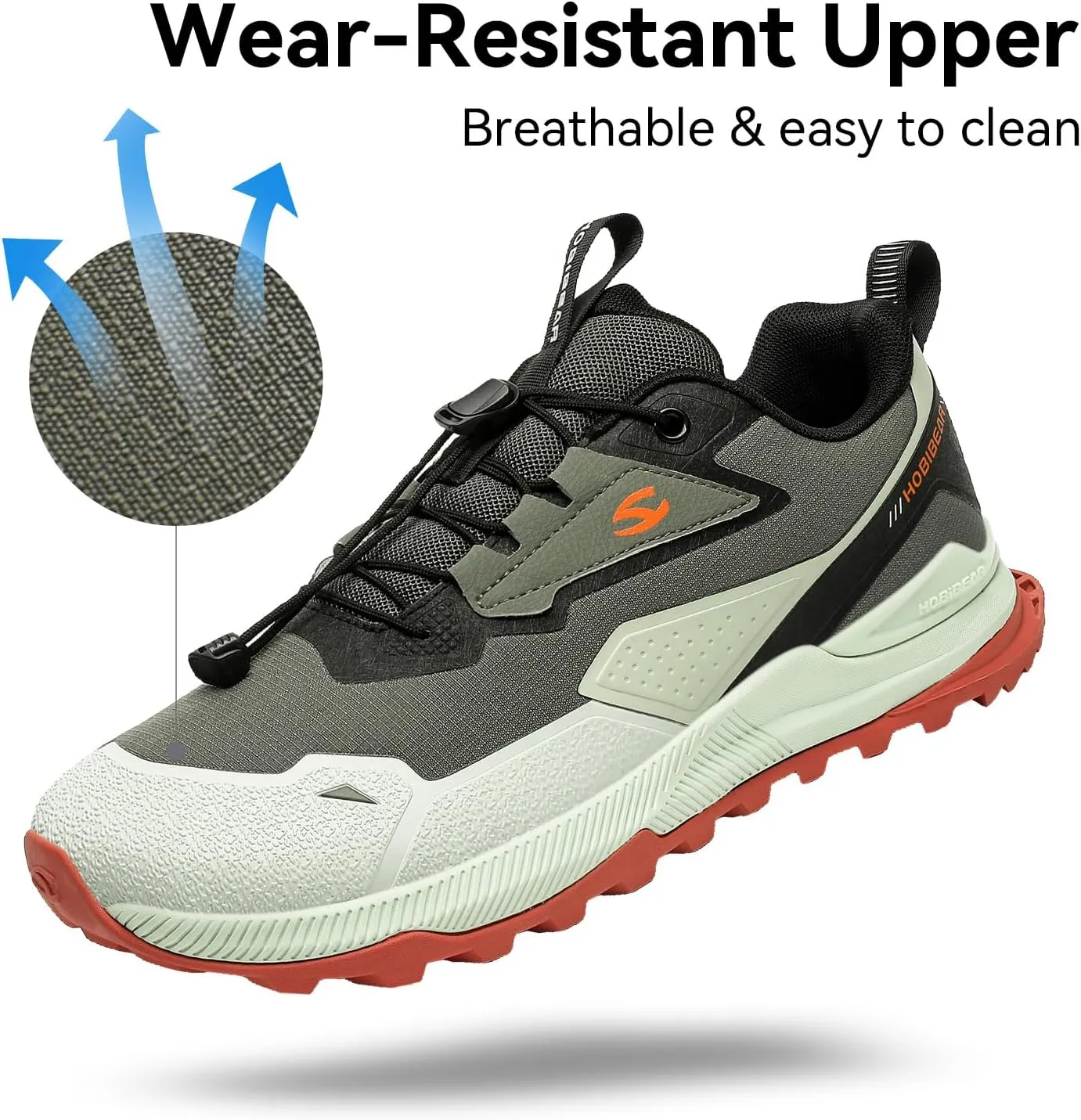 HOBIBEAR Men's Wide Toe Walking Shoes Zero Drop Non Slip Wear Resistant Sneakers