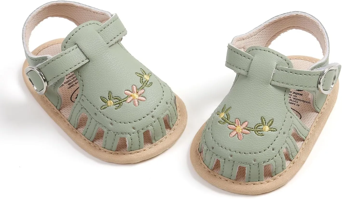 Infant Baby Boys Girls Sandals Summer Baby Wedding Dress Flat Shoes Newborn Crib Shoes First Walkers Prewalkers Shoes