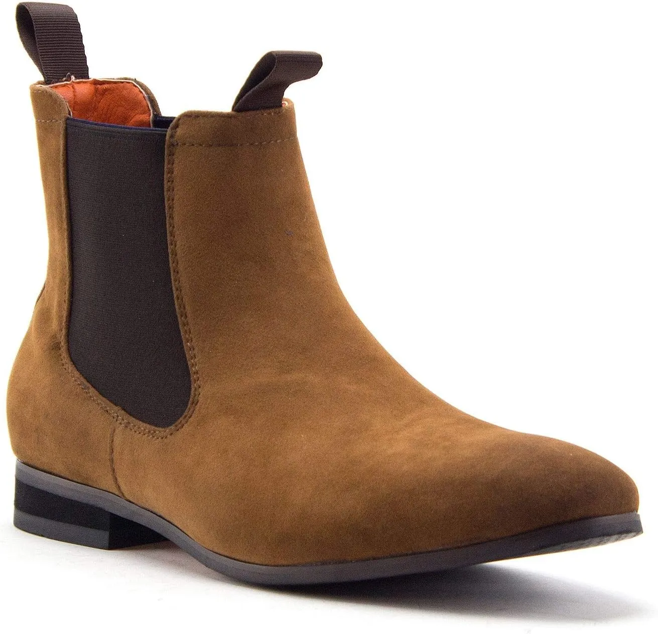 Jazamé Men's B-2963 Chuck Nubuck Suede Pull-On Round Toe Chelsea Boots