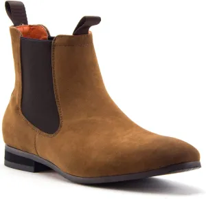 Jazamé Men's B-2963 Chuck Nubuck Suede Pull-On Round Toe Chelsea Boots