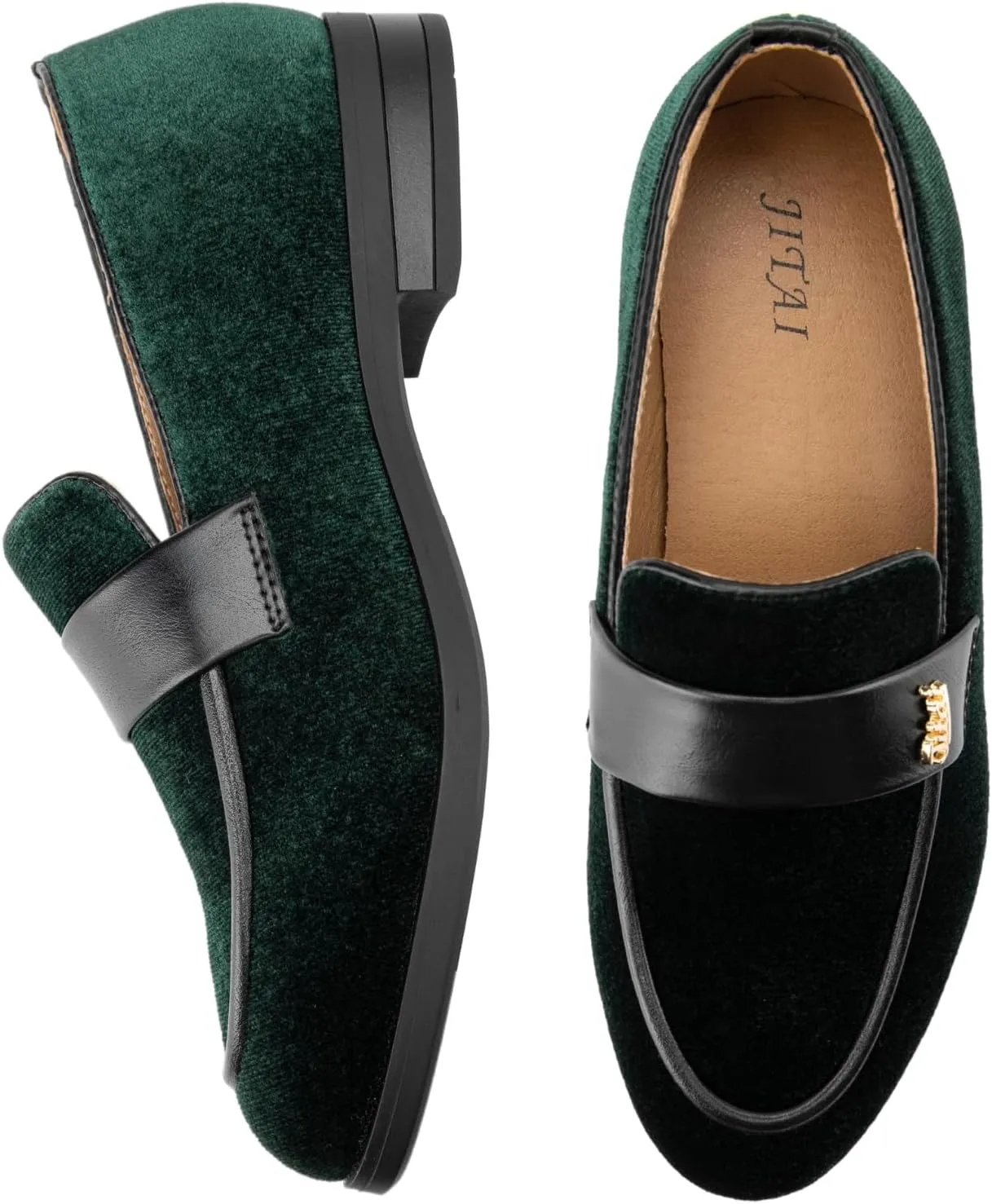 JITAI Boys Dress Loafers for Weddings & School, Breathable Slip-On Leather Tuxedo Shoes, Toddler to Preteen