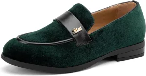 JITAI Boys Dress Loafers for Weddings & School, Breathable Slip-On Leather Tuxedo Shoes, Toddler to Preteen