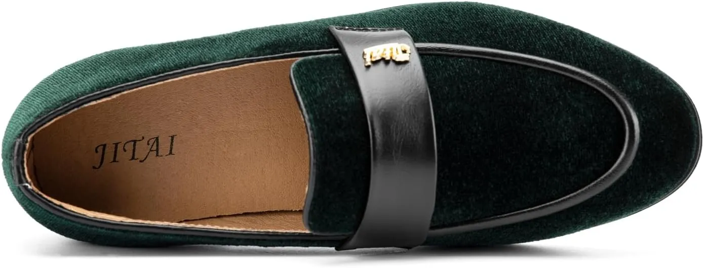 JITAI Boys Dress Loafers for Weddings & School, Breathable Slip-On Leather Tuxedo Shoes, Toddler to Preteen