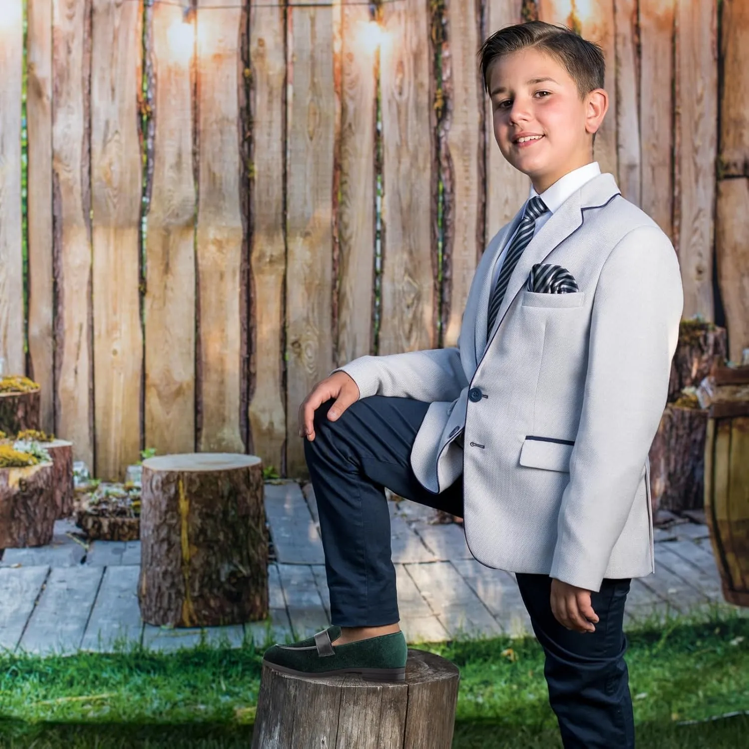 JITAI Boys Dress Loafers for Weddings & School, Breathable Slip-On Leather Tuxedo Shoes, Toddler to Preteen
