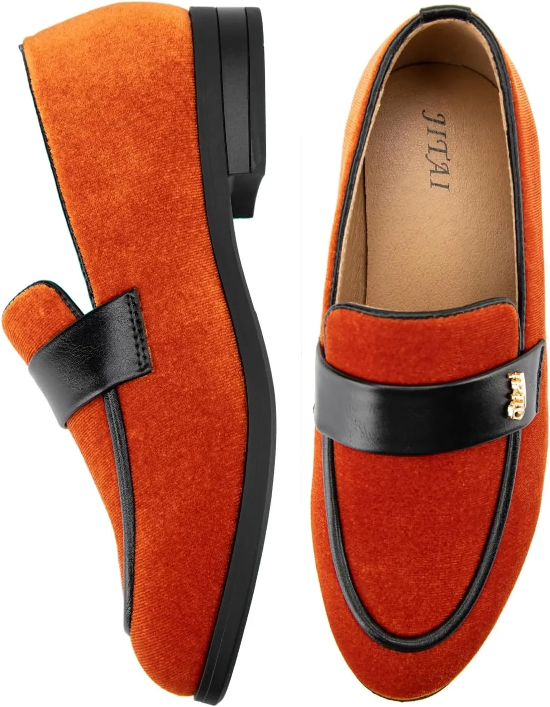 JITAI Boys Dress Loafers for Weddings & School, Breathable Slip-On Leather Tuxedo Shoes, Toddler to Preteen