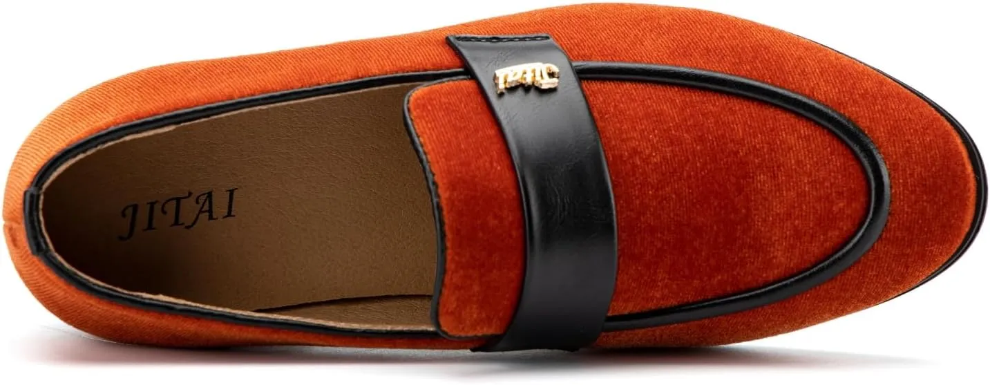 JITAI Boys Dress Loafers for Weddings & School, Breathable Slip-On Leather Tuxedo Shoes, Toddler to Preteen