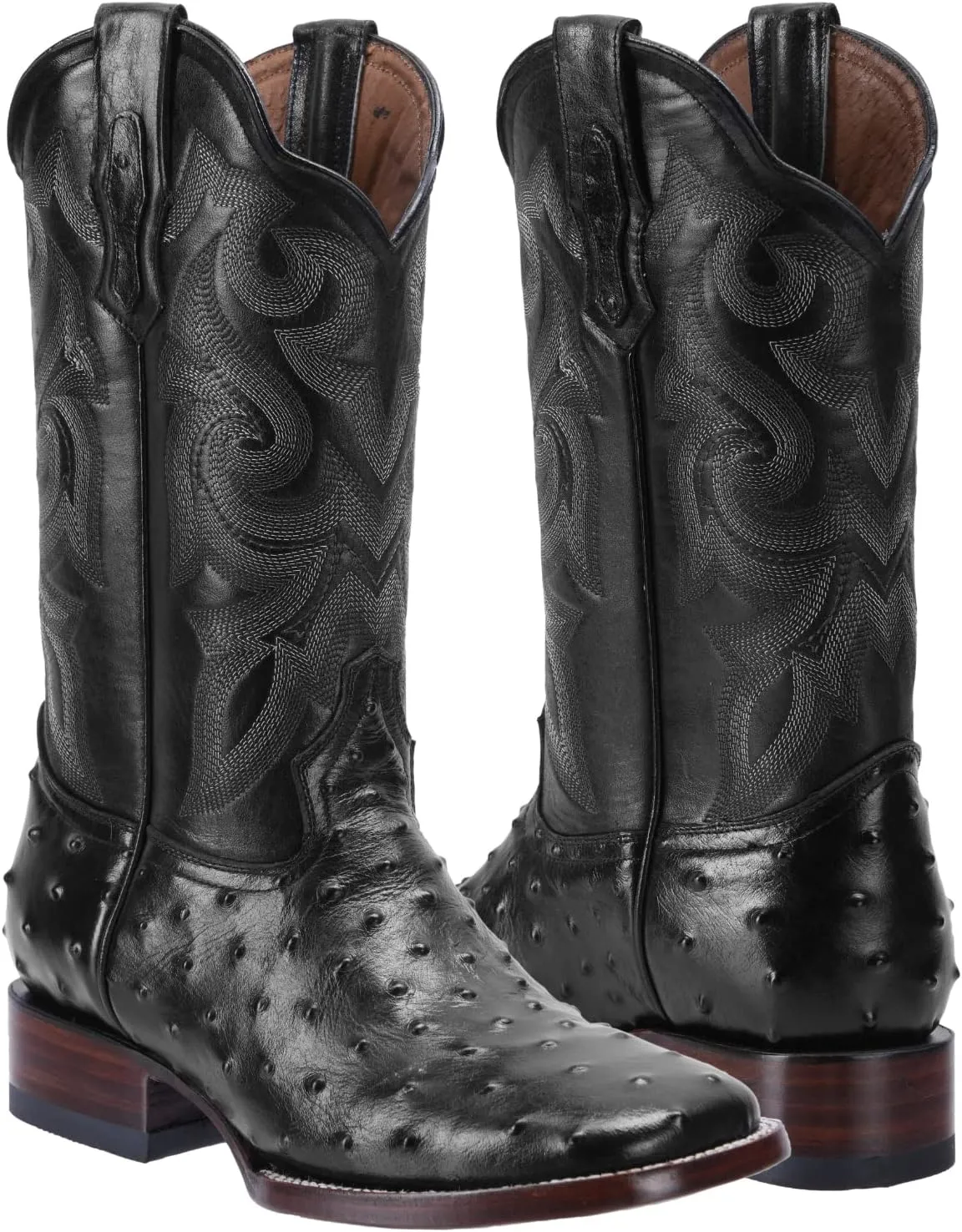 Joe Boots Western Boots For Men Ostrich Print Leather 701