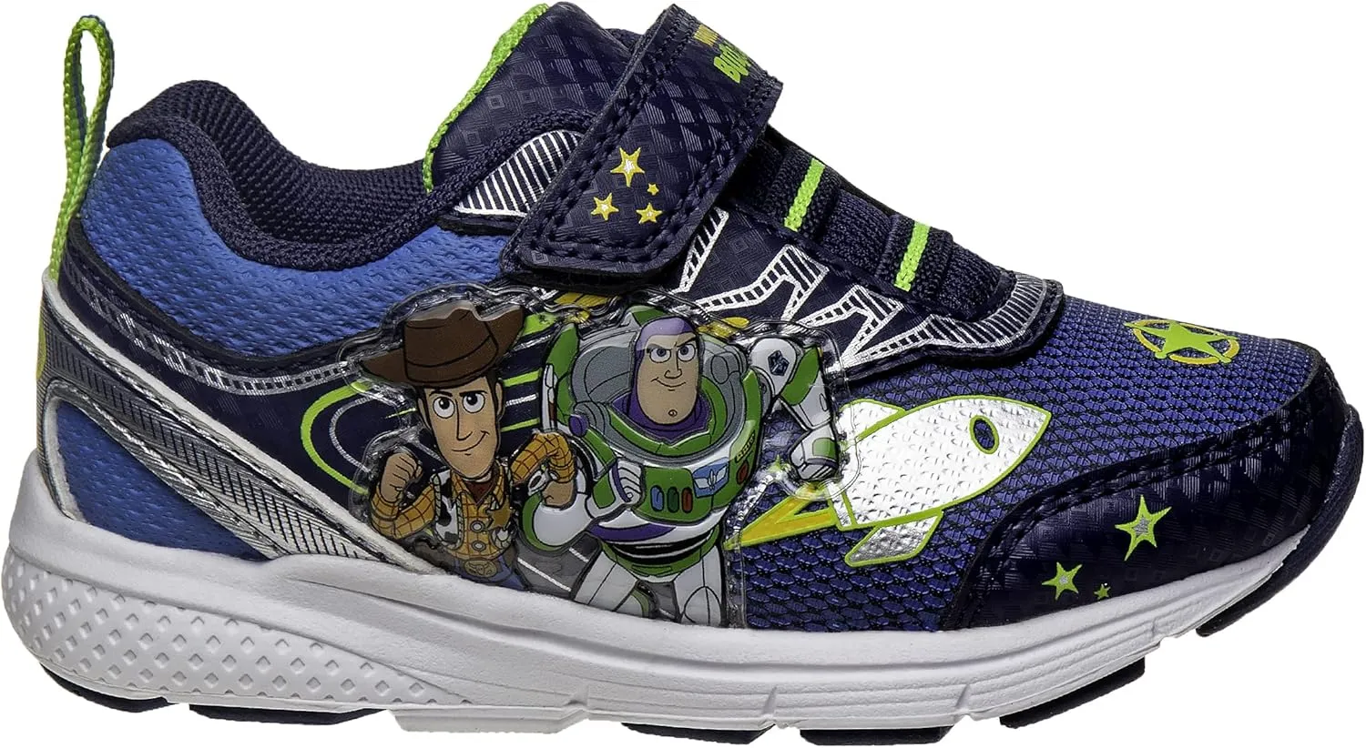 Josmo Boy's Toy Story Shoes – Buzz and Woody Laceless Light-Up Sneakers (Toddler/Little Kid)