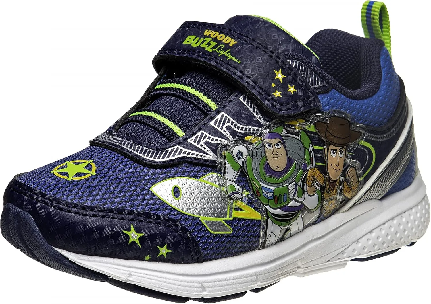 Josmo Boy's Toy Story Shoes – Buzz and Woody Laceless Light-Up Sneakers (Toddler/Little Kid)