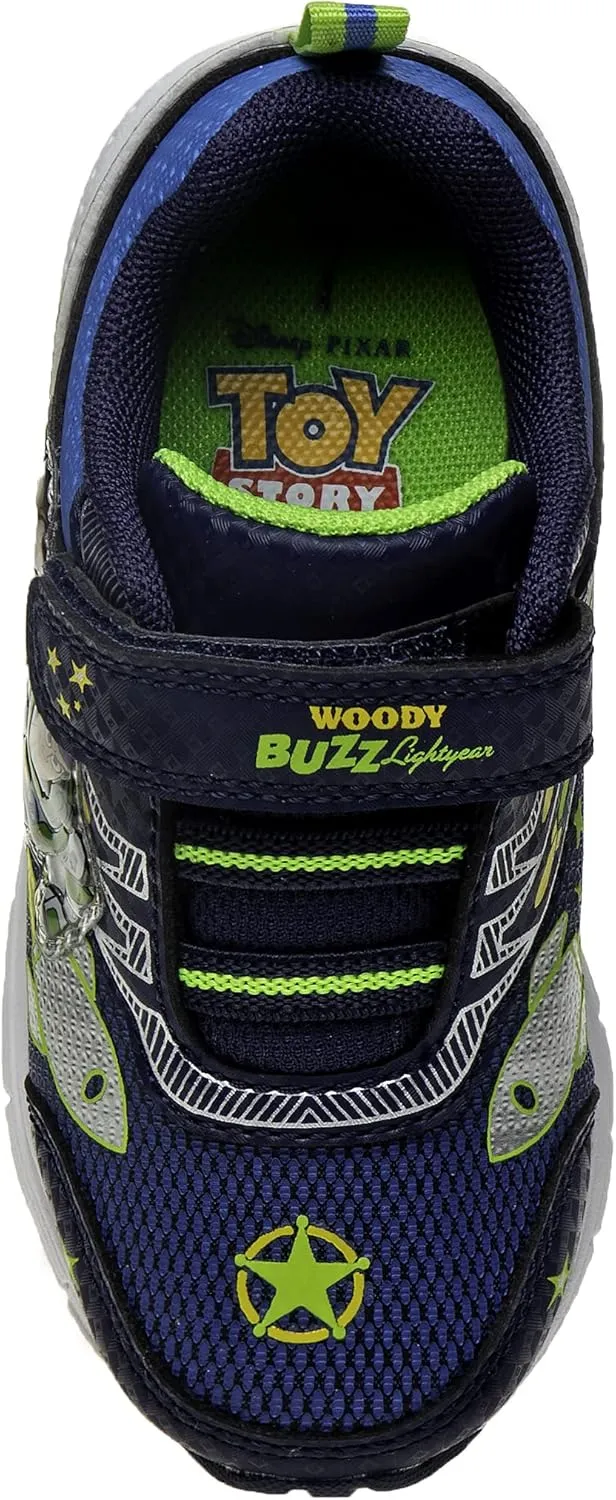 Josmo Boy's Toy Story Shoes – Buzz and Woody Laceless Light-Up Sneakers (Toddler/Little Kid)