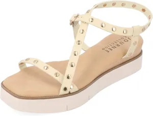 Journee Collection Womens Lindsay Faux Leather Studded Slingback Sandals
