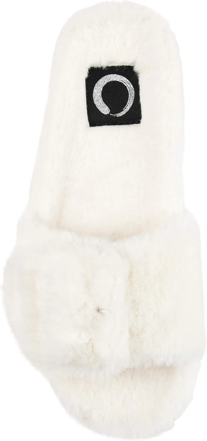 Journee Women's Faux Fur Shadow Slippers