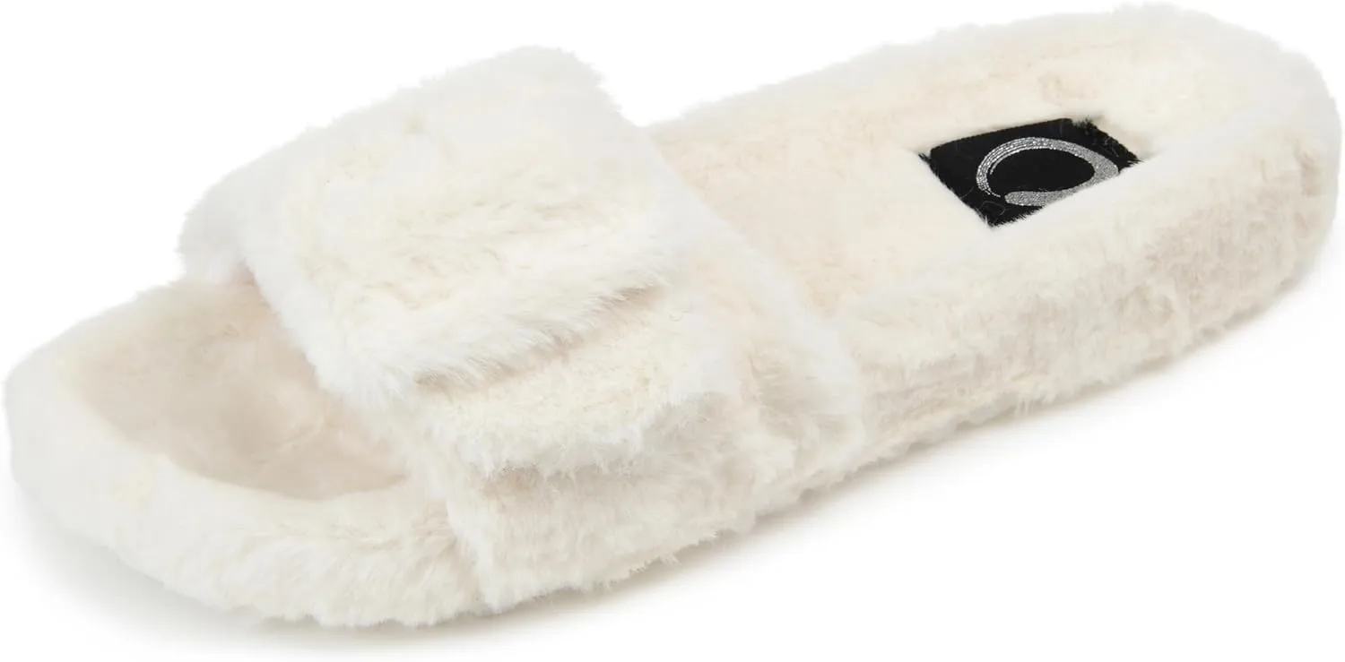 Journee Women's Faux Fur Shadow Slippers