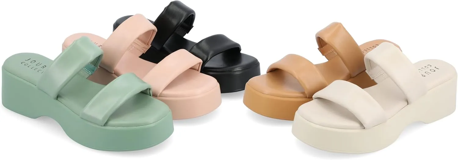 Journee Womens Veradie Tru Comfort Foam Slip On Platform Sandals