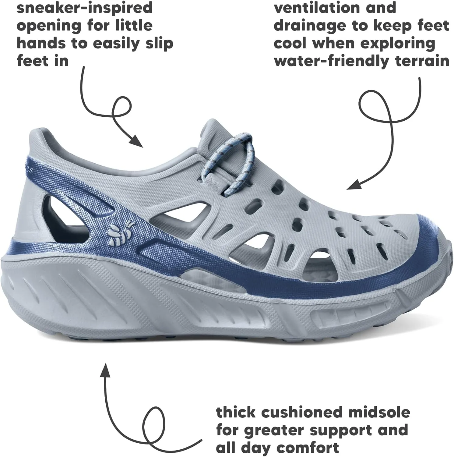 Joybees Kids Hiking Trekking Walking Shoes for Boys and Girls, Athletic Slip On, Water Resistant