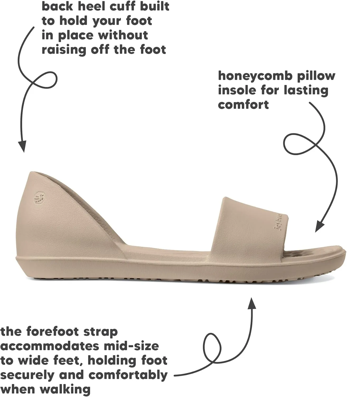 Joybees Women's Friday Flat - Ballet Flats for Women, Cute & Casual Dress Shoes, Comfortable Rubber Foam Sandals for Work, Walking, Waterproof, Non Slip