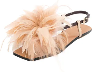JW PEI Women's Fluffy Flats Sandals