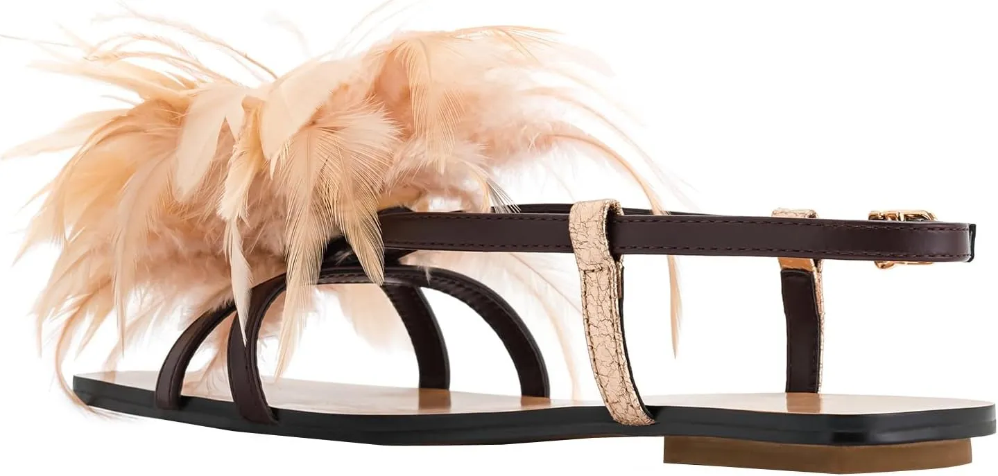 JW PEI Women's Fluffy Flats Sandals