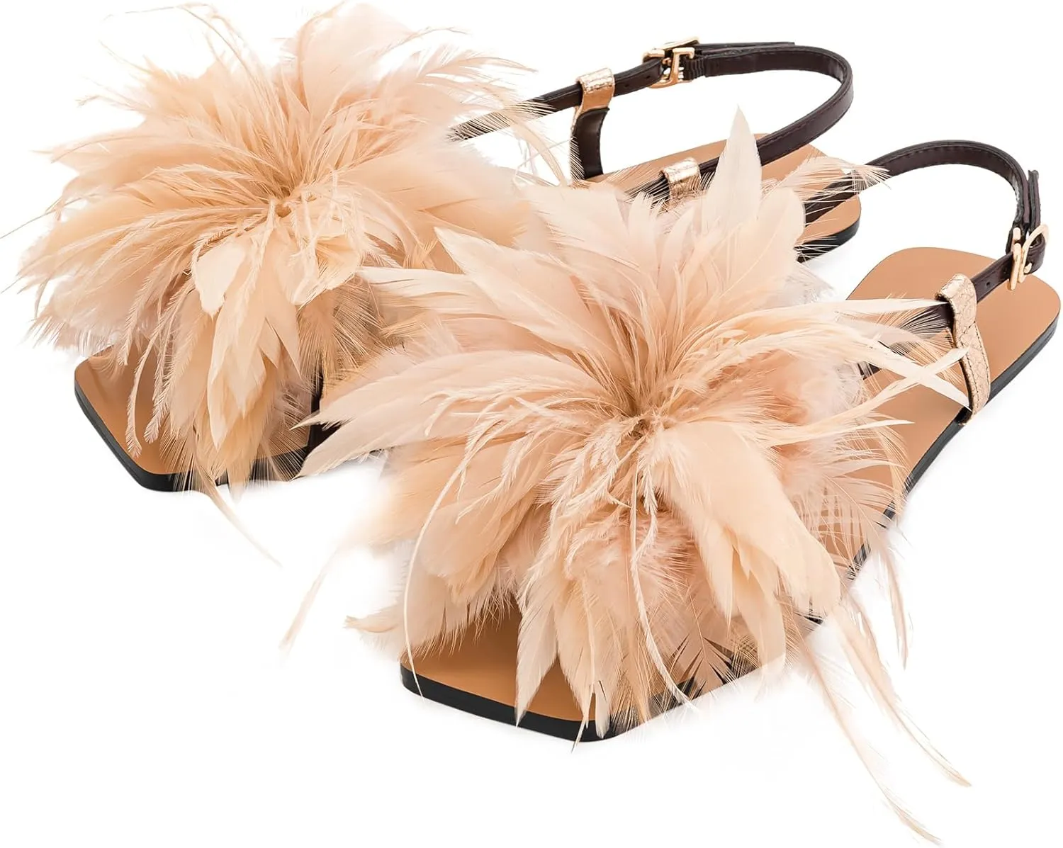 JW PEI Women's Fluffy Flats Sandals
