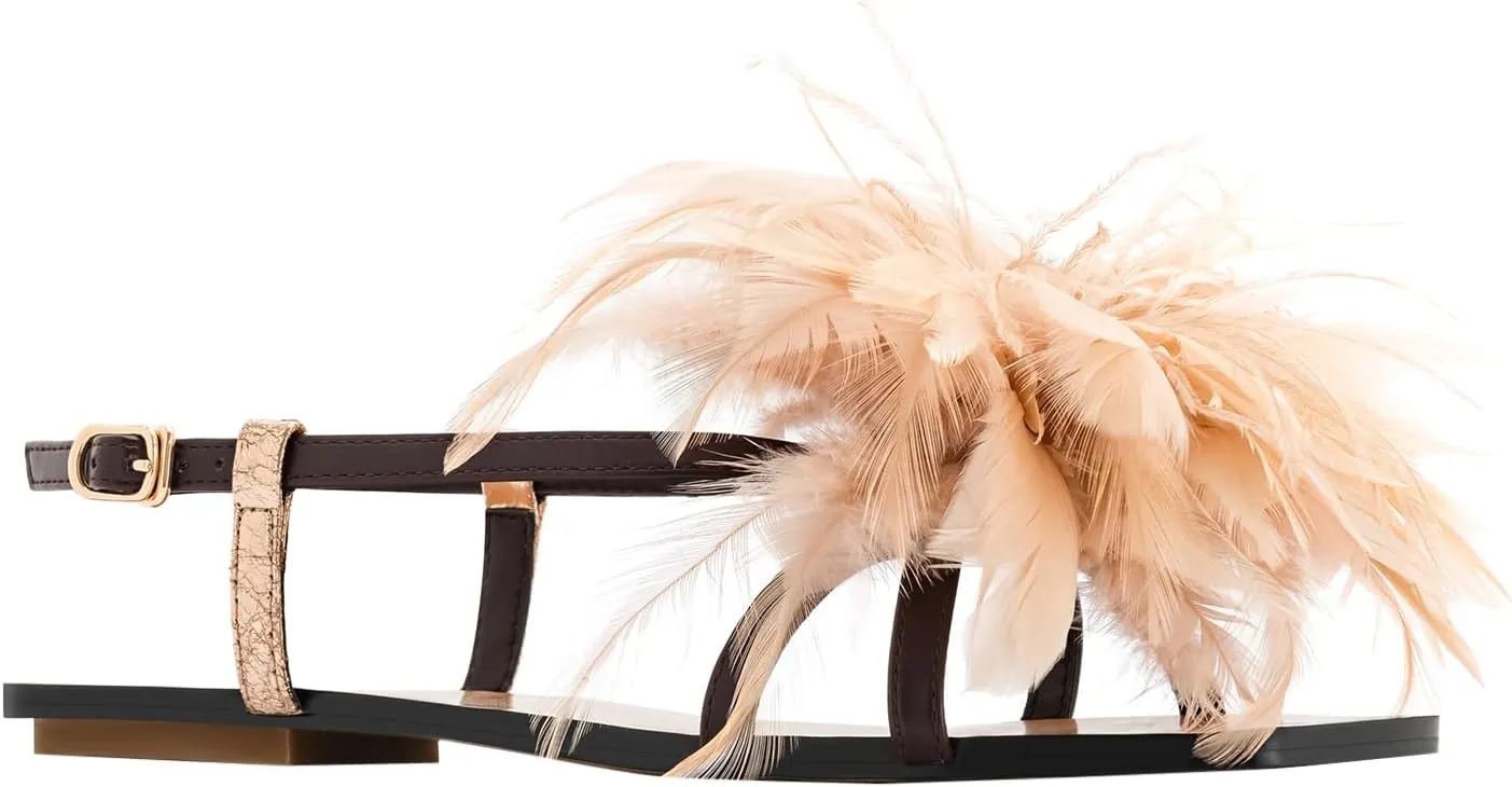 JW PEI Women's Fluffy Flats Sandals