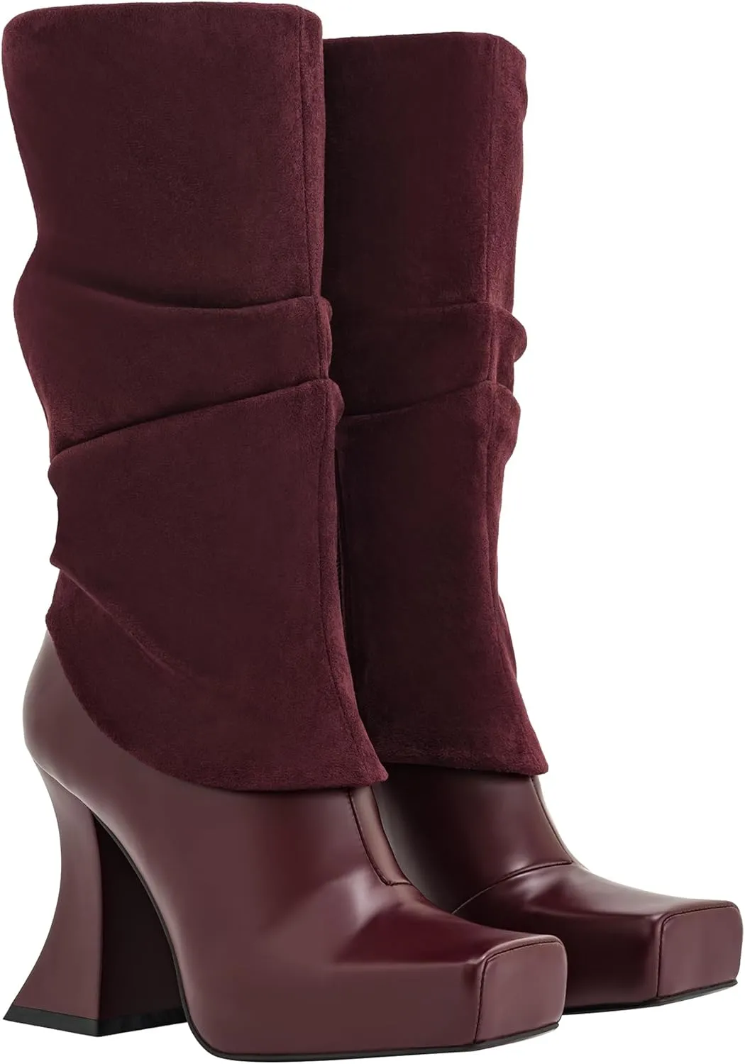 JW PEI Women's Reyna Square Toe Platform Knit Boots