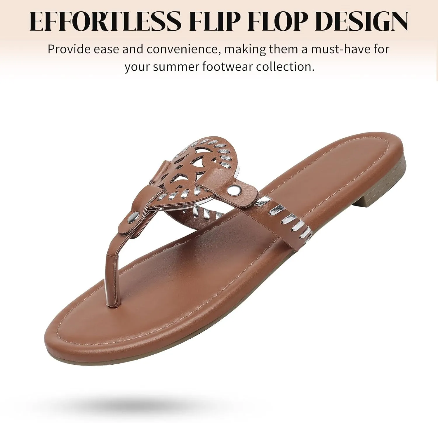 katliu Women's Flat Sandals Flip Flop Thong Sandals Cute Dressy Sandals
