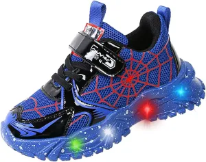 Kids Boys Light Up Trainers LED Shoes Walking Sneakers Toddler Shoes Fashion Flashing Athletic Running Shoe