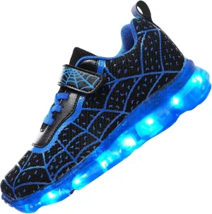 Kids LED Shoes Boys Girls Light Up Trainers Children USB Charging Flashing Sneakers Gift for Birthday Halloween Xmas