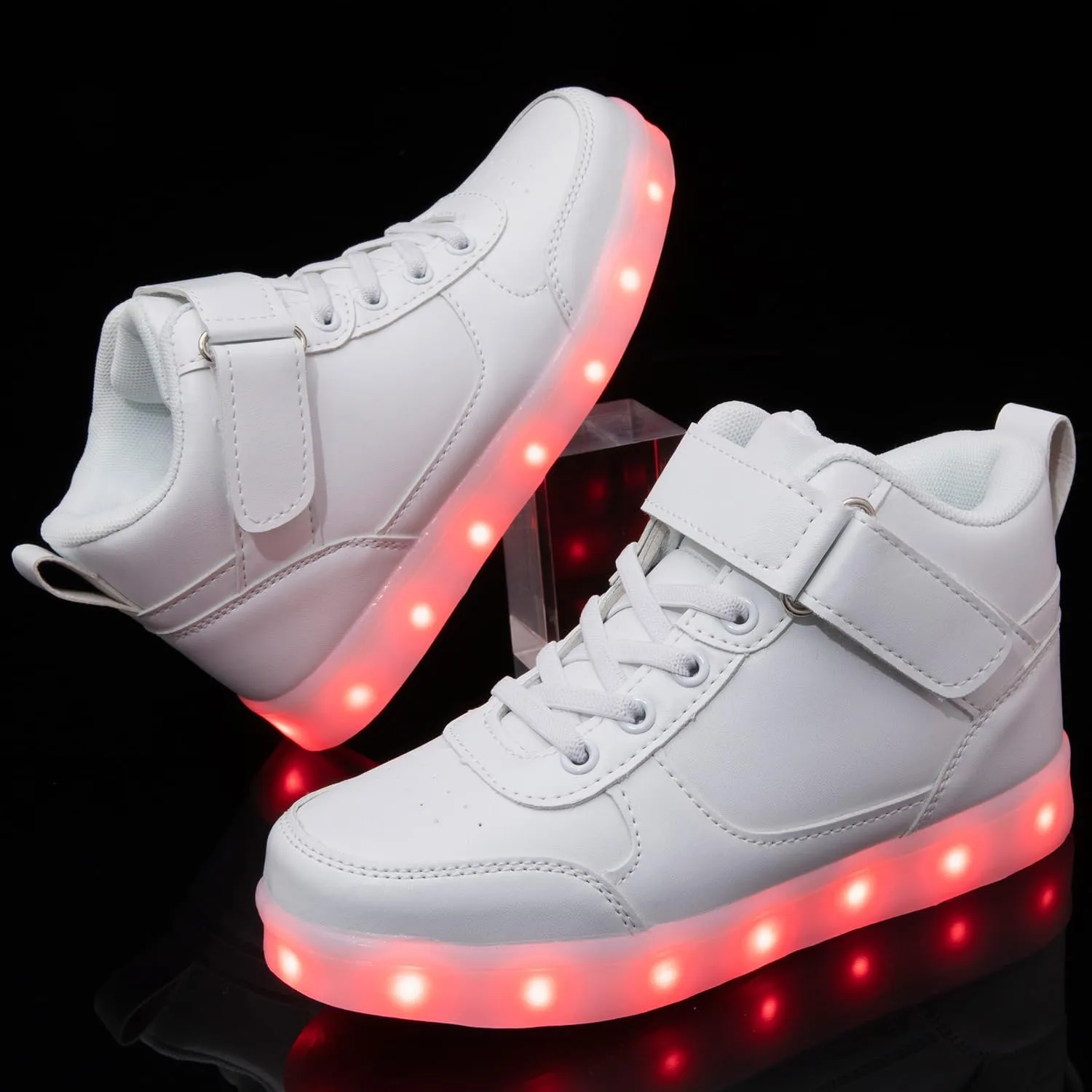 Kids Light Up Shoes LED Sneakers High Top USB Charging Flashing Trainers for Child Girls Boys