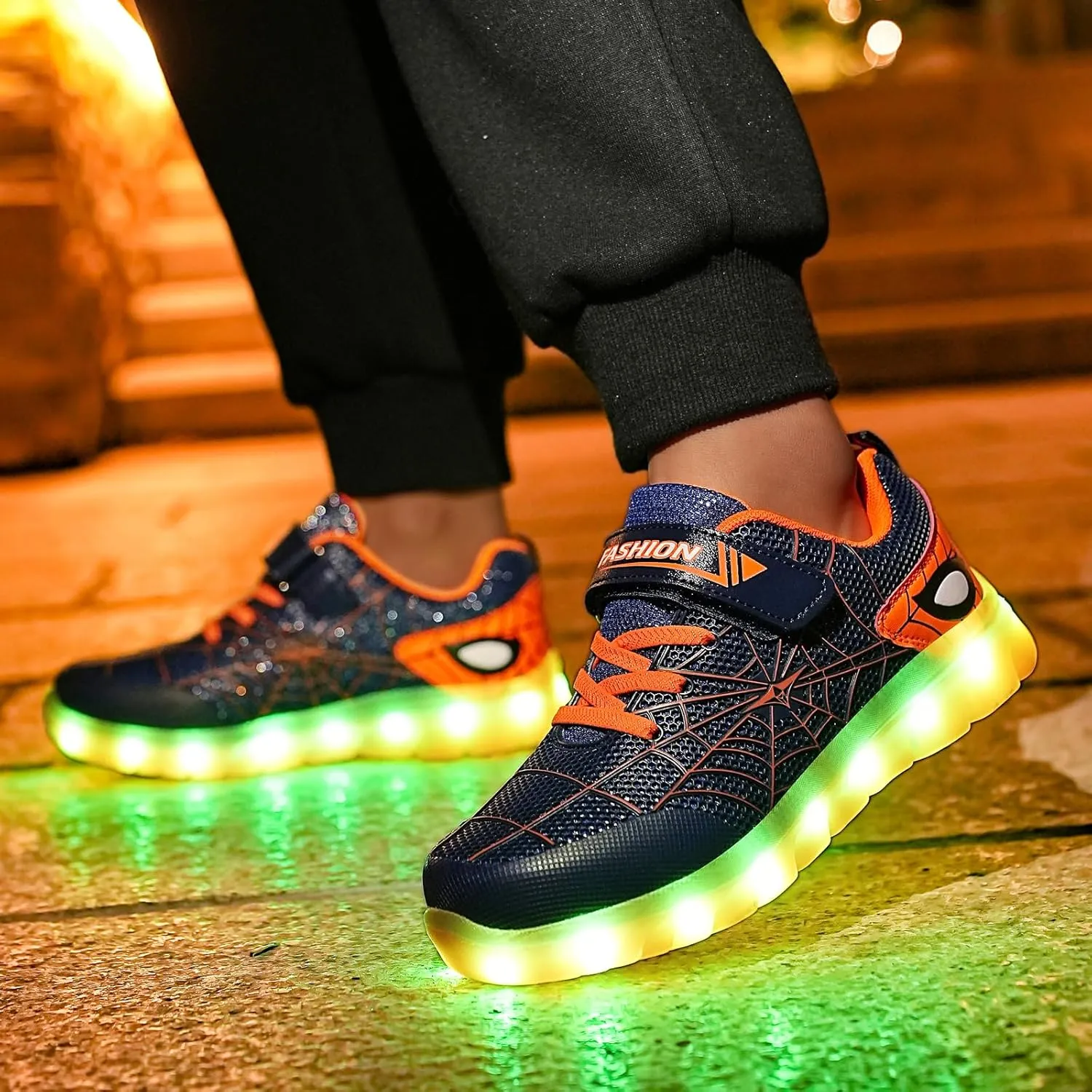 Kids Light Up Sneakers for Boys and Girls, Breathable LED Running Shoes for Toddlers, Comfortable & Non-Slip, Perfect for Play and Sports