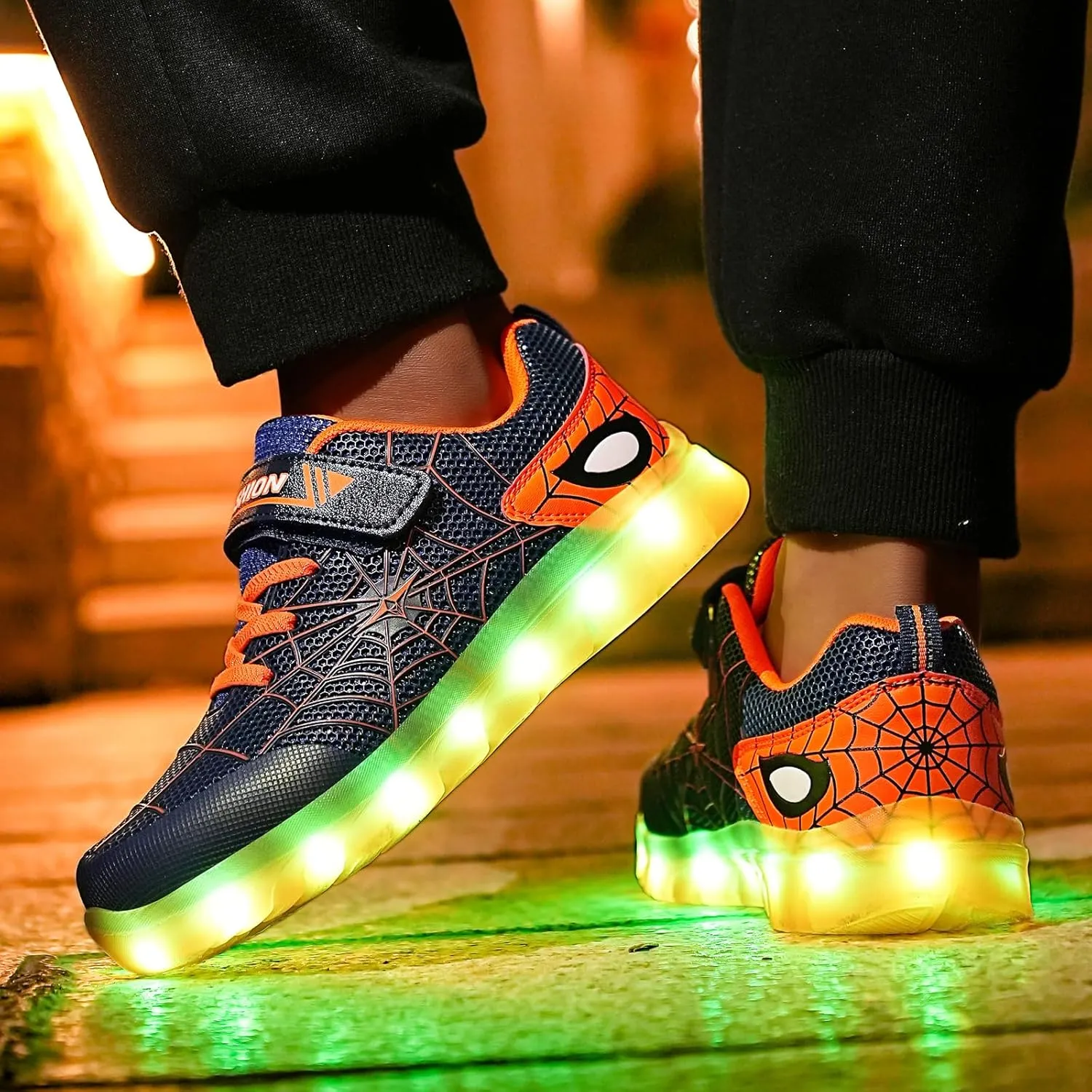 Kids Light Up Sneakers for Boys and Girls, Breathable LED Running Shoes for Toddlers, Comfortable & Non-Slip, Perfect for Play and Sports