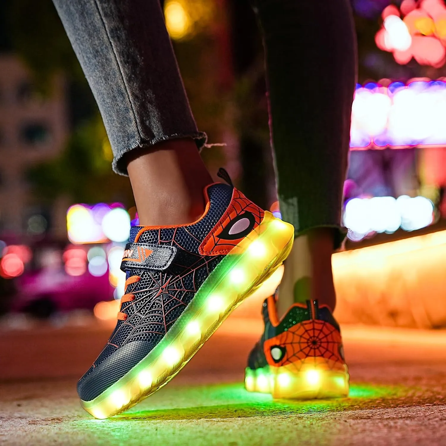 Kids Light Up Sneakers for Boys and Girls, Breathable LED Running Shoes for Toddlers, Comfortable & Non-Slip, Perfect for Play and Sports