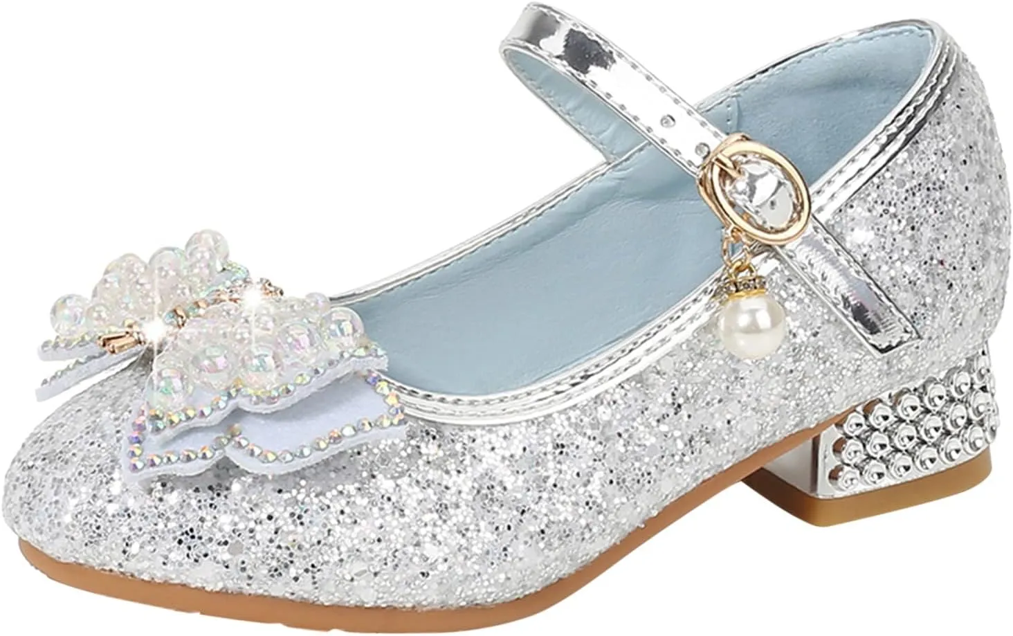 Kids Moccasins Slippers Toddler Little Kid Girls Dress Pumps Glitter Sequins Princess Toddler Shoes Size 7