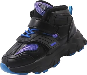 Kids Open Toe Snow Sport Shoes Boys Girls Fuzzy Lined Chunky Sole Sneakers Winter Outdoor Warm Comfy Booties Fashion