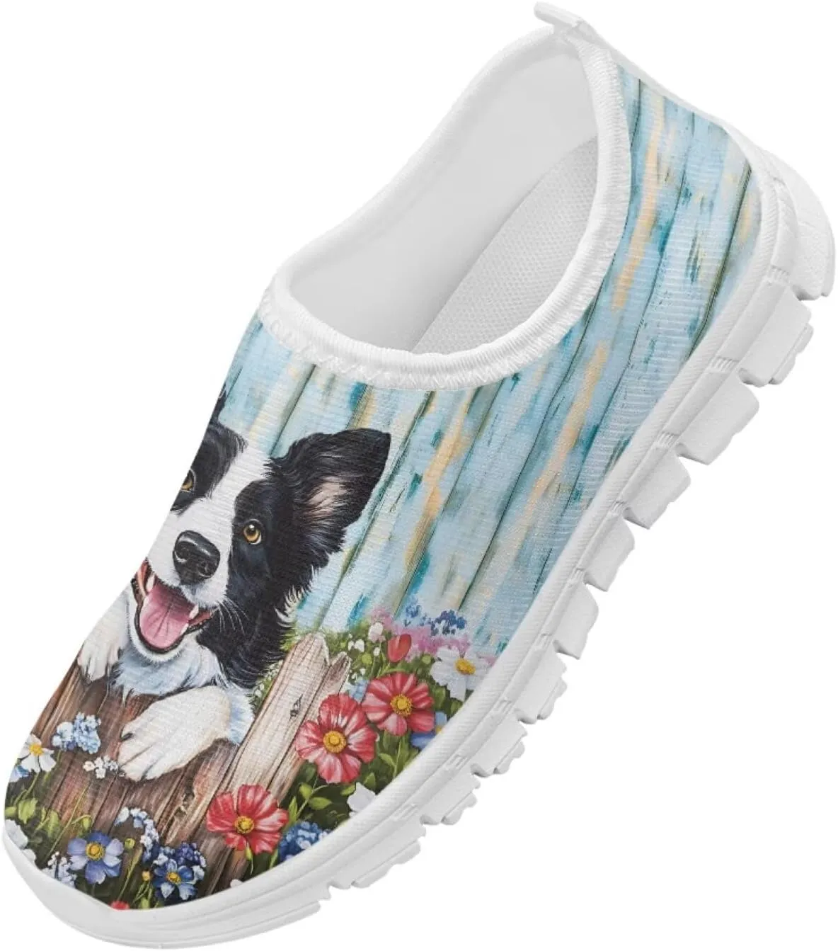 Kids Slip On Walking Shoes for Boys Girls Breathable Mesh Casual Shoes Loafers Non Slip Lightweight Comfort Sneakers Spring School Day White Sole Size 11-15