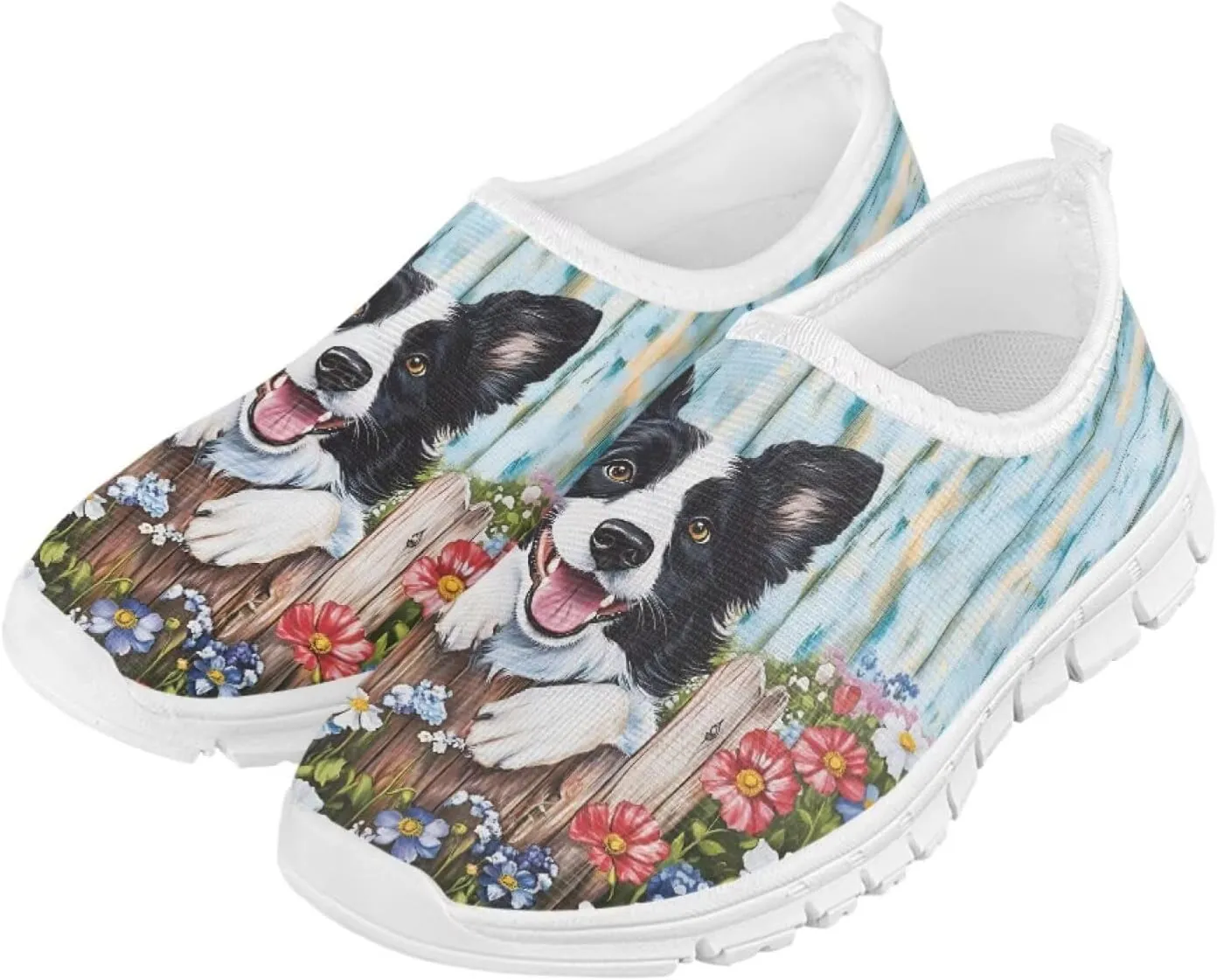 Kids Slip On Walking Shoes for Boys Girls Breathable Mesh Casual Shoes Loafers Non Slip Lightweight Comfort Sneakers Spring School Day White Sole Size 11-15