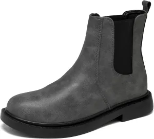 kkdom Women's Waterproof Low Heel Chelsea Bootie Double Elastic Gore Fashion Combat Ankle Boots