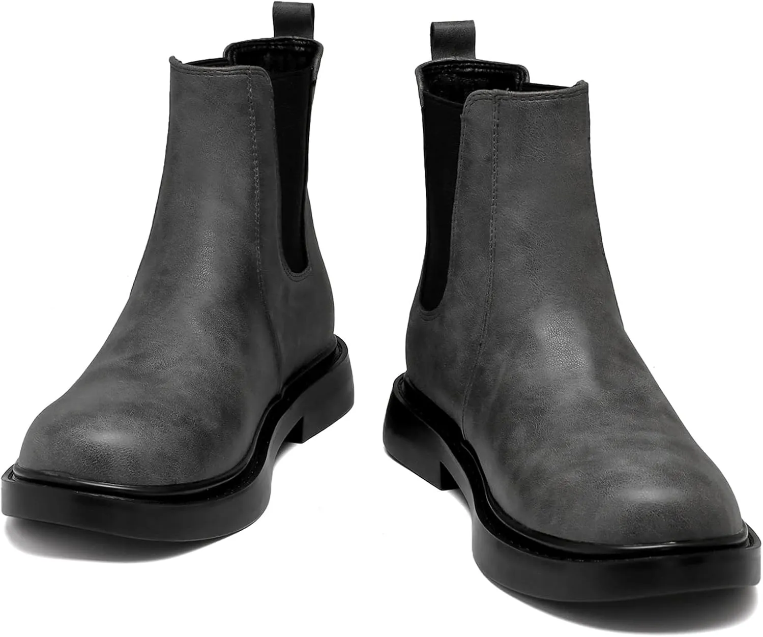 kkdom Women's Waterproof Low Heel Chelsea Bootie Double Elastic Gore Fashion Combat Ankle Boots