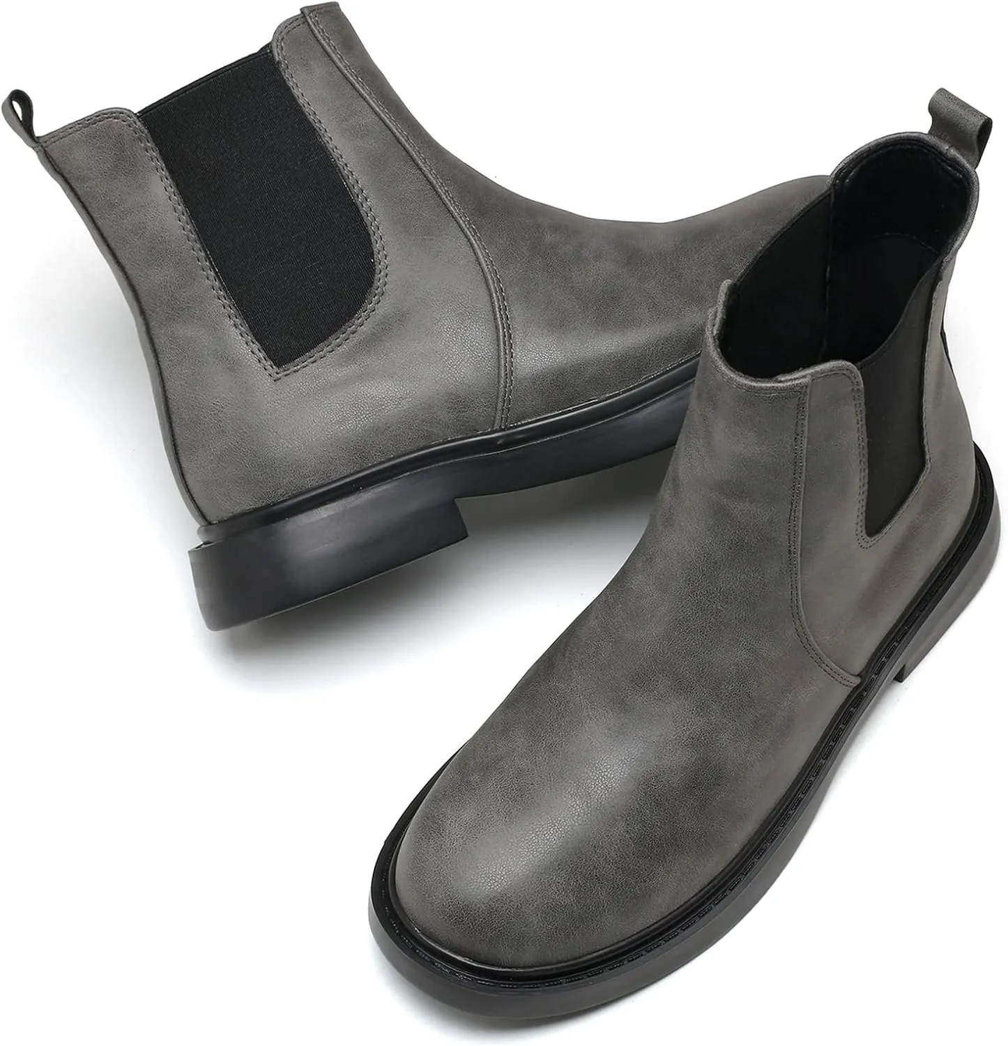 kkdom Women's Waterproof Low Heel Chelsea Bootie Double Elastic Gore Fashion Combat Ankle Boots